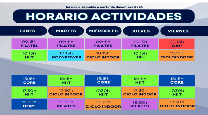 NUEVO CALENDARIO DE ACTIVIDADES 