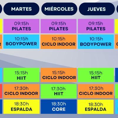 Nuevo horario de actividades  